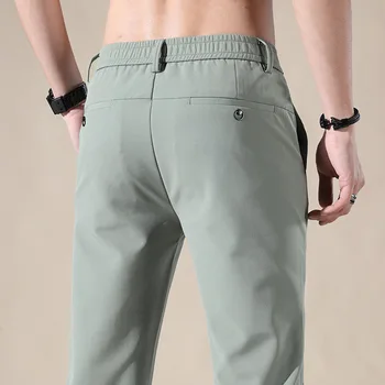 2022 Moške Hlače Pomlad Poletje Tanke Barva Priložnostne Sweatpants Pantalon Moški Lahki Slim Fit Elastični Pas Hlače 0