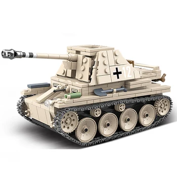 BZDA WW2 nemška Weasel samovozni Anti-Tank Gun gradniki MOC Vojaški Tank Model Opeke Za Igrače Fantje Božična Darila