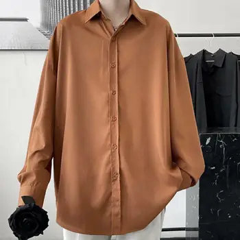 Elegantni Moški Majica Barva Dihanje Čistega Barve Moški Zgornji Deli Oblačil Jesen Shirt Majica Moški 0