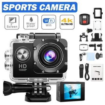 Original Ultra HD 4K / 30fps Športni Mini Video Kamero, WiFi 2,0-palčni 170D Podvodni Nepremočljiva Cam Čelada Akcijska Kamera z Mikrofonom 0