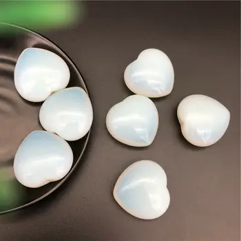 Padec Ladijskega prometa 1pc Lepa White Opal Kristalno Srce Oblikovan Polirani Kamni Zdravljenje Darilo Dekor Zdravilnimi Kristali 0