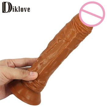Za 8,9 palca 5 barv 23 cm velik dildo realne dildos za ženske, Seks igrače za žensko ponaredek penis umetne gume penis z bedak 0